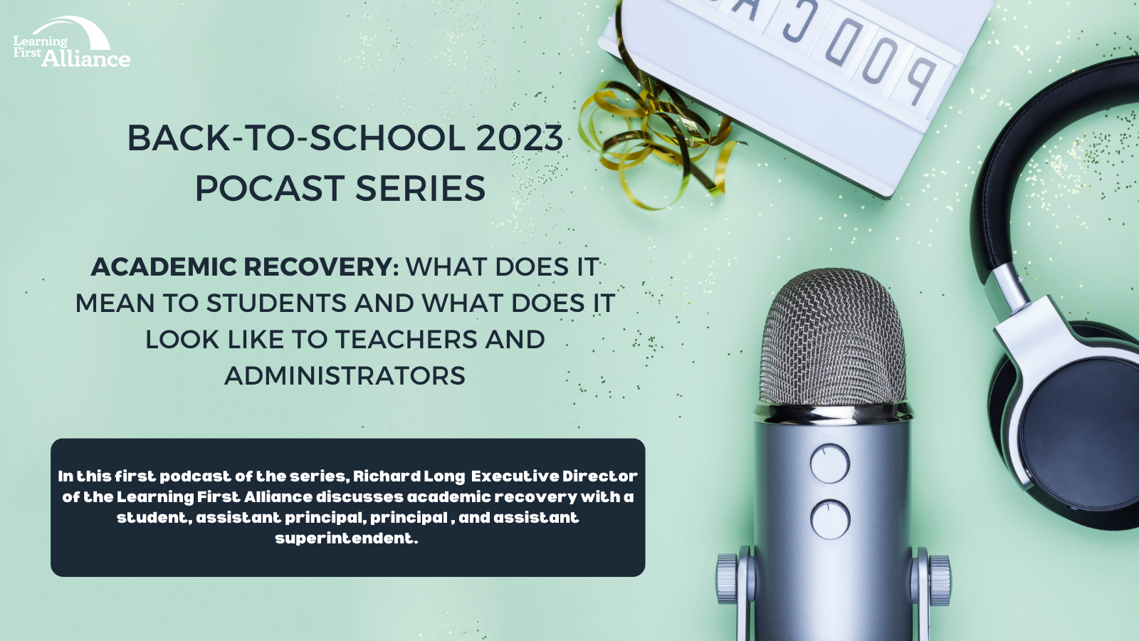 Graphic image with the text " Back to School 2023 Podcast Series"
