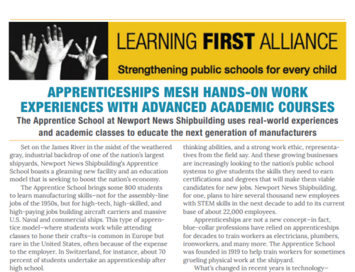 Apprenticeships Mesh Hands-On Work Experiences With Advanced Academic Courses